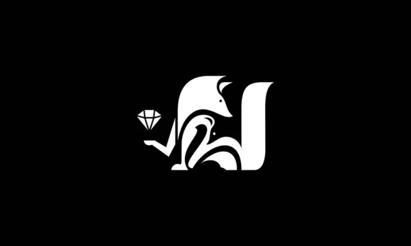 抽象的なキツネやダイヤモンドのシルエットブランド会社のアイデンティティベクトルイラスト — ストックベクタ