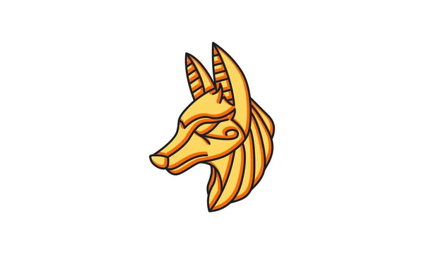 Anubis Götter Linienvektor Logo — Stockvektor