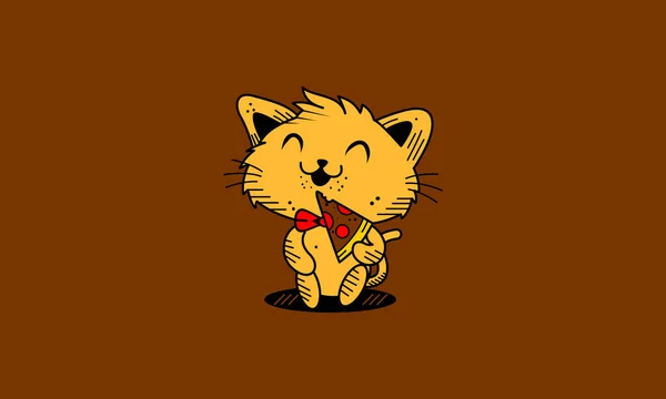 Cat Cartoon Logo Vector Illustration — 스톡 벡터