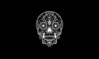 Kafatası vektör illüstrasyonu, logo simgesi