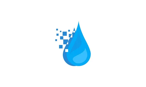 Ilustración Del Vector Del Logotipo Digital Del Agua — Vector de stock