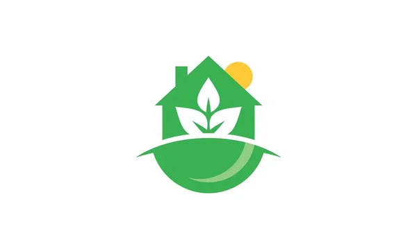 Nature Earth Eco Fowing Logo Illustration — 스톡 벡터