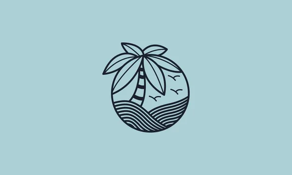 シンプルなビーチラインアイコンブランドアイデンティティ会社のベクトルイラスト — ストックベクタ