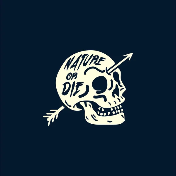 Kafatası Vektör Illüstrasyonu Logo Simgesi — Stok Vektör