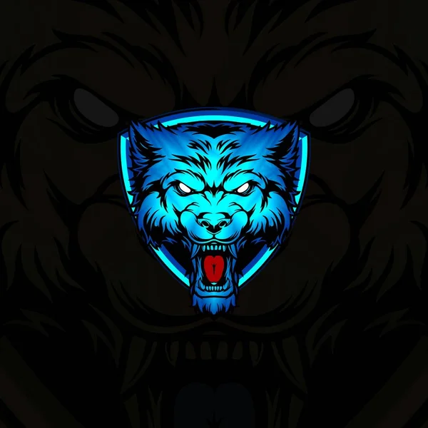 Lobo Animal Logotipo Del Vector Ilustración Del Arte — Vector de stock