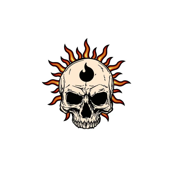Símbolo Tatuagem Crânio Gótico Ilustração —  Vetores de Stock