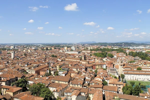Letecký pohled na Brescia, v severní Itálii — Stock fotografie