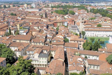 Brescia, Kuzey İtalya'daki havadan görünümü