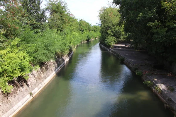 Très Vieux Pont Pierre Près Arche Sous Pont Avec Cours — Photo