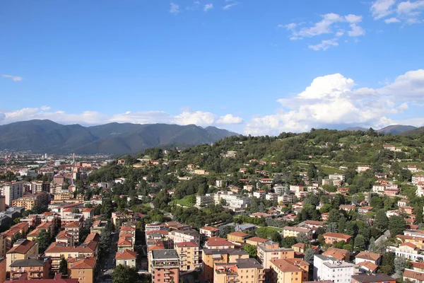 Flygfoto Panoramautsikt Över Gamla Historiska Stadskärnan Brescia Italien — Stockfoto