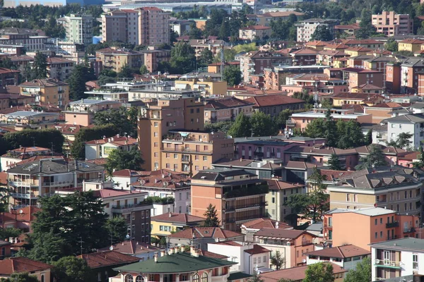 Panoramisch Uitzicht Vanuit Lucht Het Oude Historische Centrum Van Brescia — Stockfoto