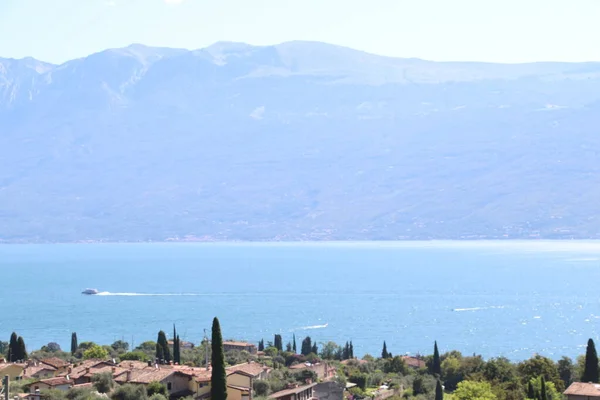 Vista Panorámica Del Lago Garda Norte Italia — Foto de Stock