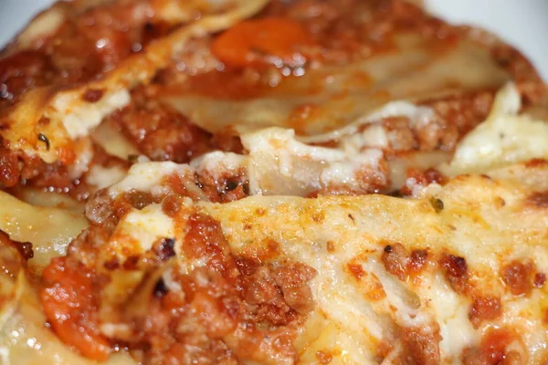 Lasagne Italienne Sauce Bolognaise Viande Bœuf Hachée — Photo