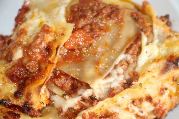 Italiaanse Lasagne Met Worst Saus Gehakt Vlees — Stockfoto