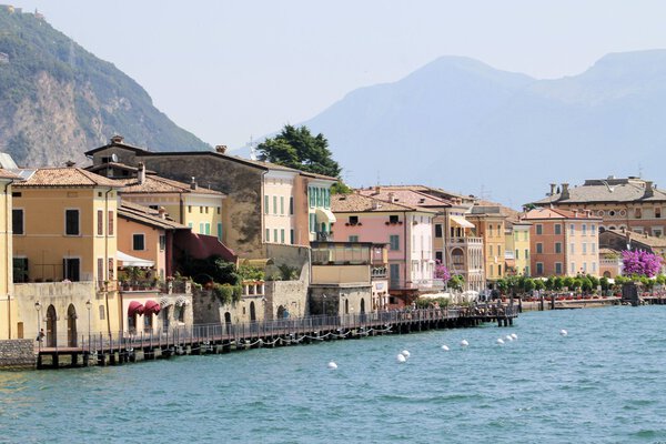 View of Gargnano on Garda lake in Italy