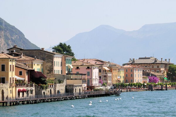 View of Gargnano on Garda lake in Italy