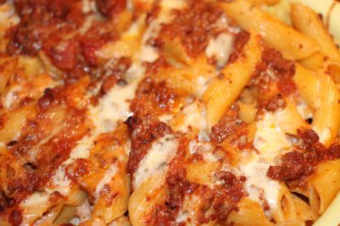 domates soslu makarna yakın çekim