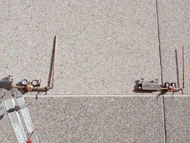 Bir inşaat alanının havadan üst görüntüsü