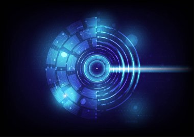 Yüksek teknoloji devre telekomünikasyon aktarım verileri soyut arka plan. Gelecekçi devre kartı yenilik kavramı