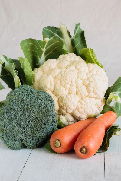 Healthy Broccoli Carrots and Cauliflower — Stock Photo, Image