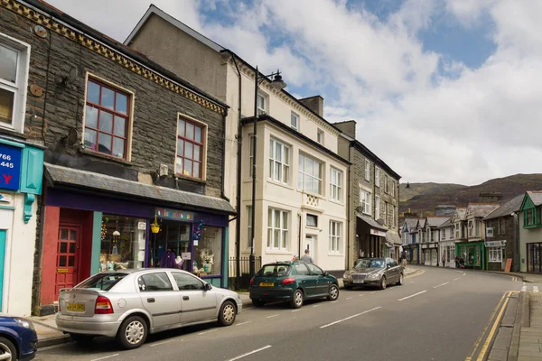 Blaenau Ffestiniog Wales August 2017 Die Hauptstraße Der Walisischen Bergbaustadt — Stockfoto