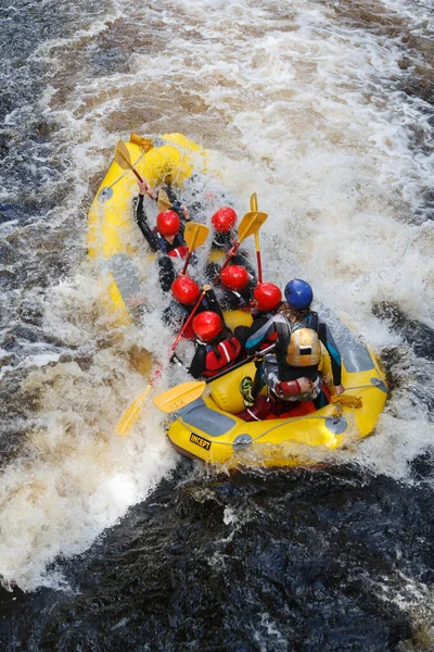 Rafting Narodowym Centrum Białej Wody Rzece Tryweryn Niedaleko Bala Północna — Zdjęcie stockowe