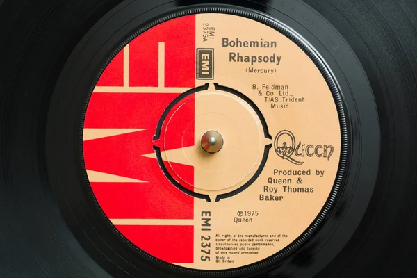 Ένα Πρωτότυπο Αντίγραφο 1975 Του Τραγουδιού Bohemian Rhapsody Από Άλμπουμ — Φωτογραφία Αρχείου