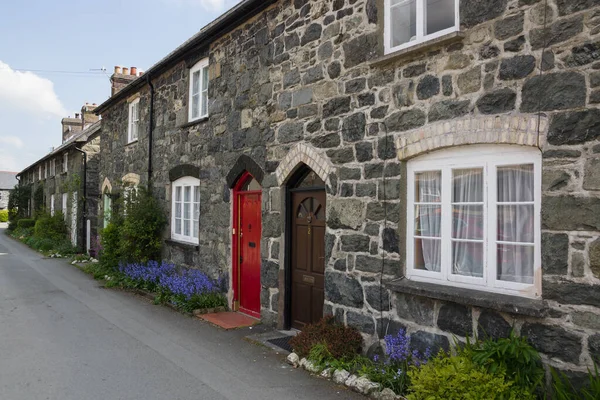 Eine Reihe Traditioneller Aus Stein Errichteter Reihenhäuser Wales Typisch Für — Stockfoto