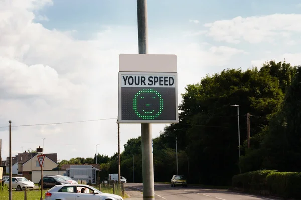 Vehicle Activated Radar Sign Display Oncoming Drivers Speed — Stock Photo, Image