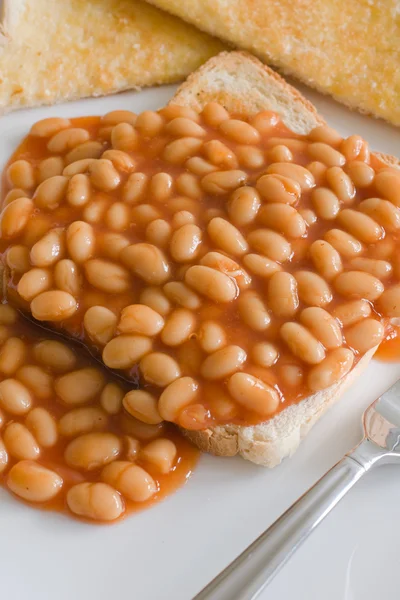 Tost Üstünde Fasulye — Stok fotoğraf