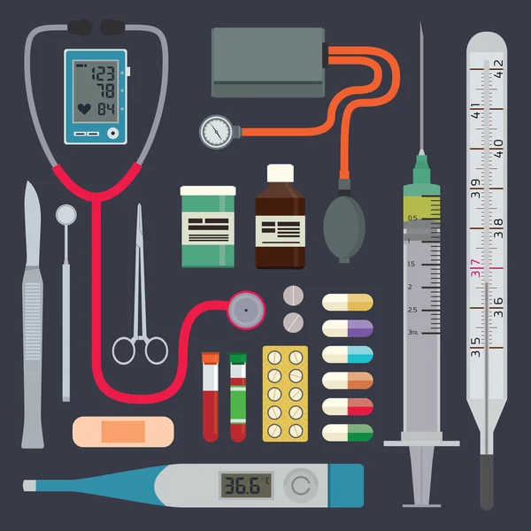 Hospital - Instrumentos Médicos — Vetor de Stock