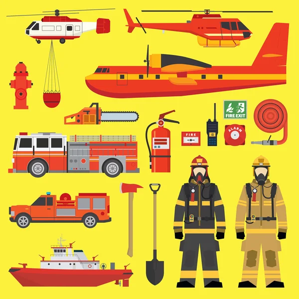 Apparecchiature antincendio set infografico — Vettoriale Stock
