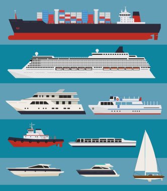 Vector water transport infographics