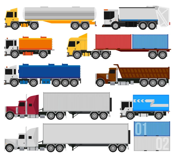 Trucks en trailers — Stockvector