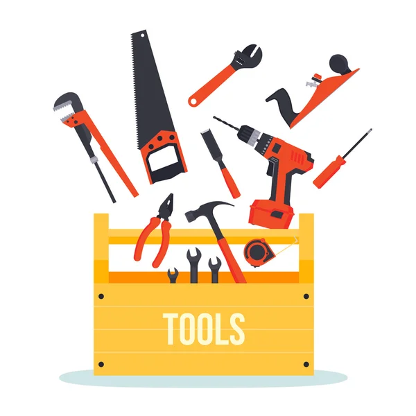 Toolbox met instrumenten — Stockvector