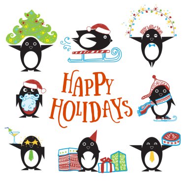 Penguen vektör çizgi film karakteri