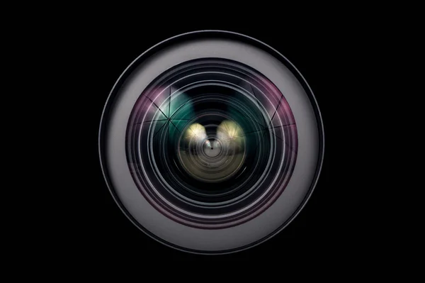 Obiettivo della fotocamera chiuso vetro isolato Foto Stock