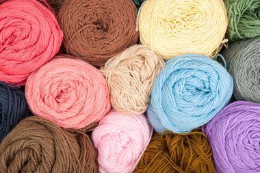 Arka plan örgü için renkli iplik yün