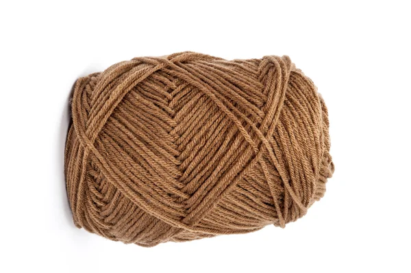 Bruin garen wol voor breien — Stockfoto