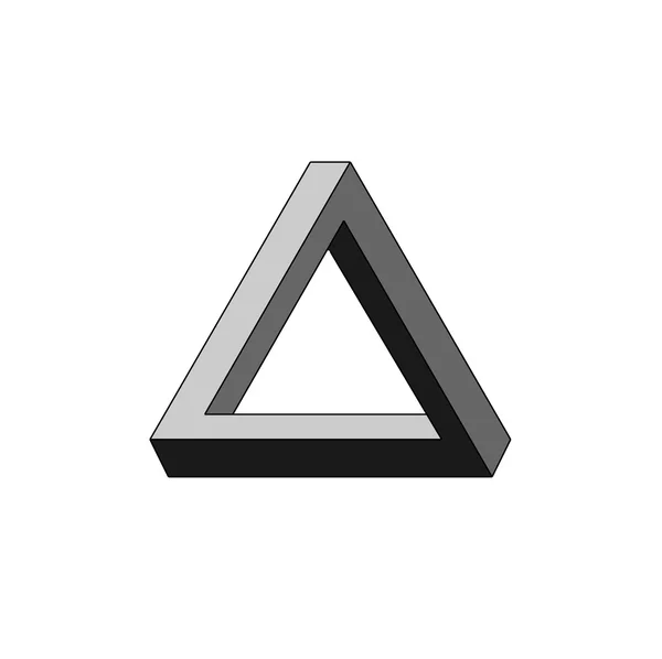 Onmogelijke driehoek. Vectorillustratie — Stockvector