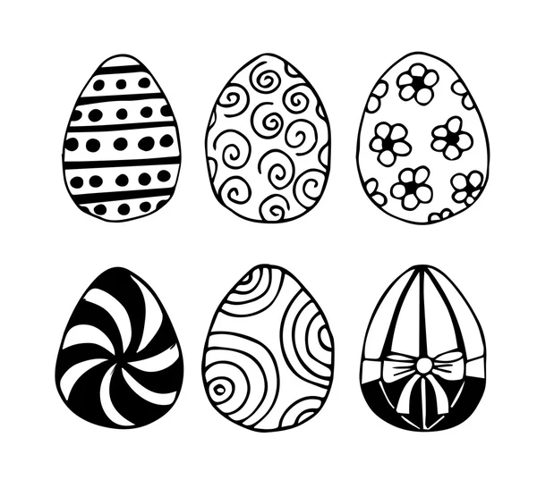 Hand-drawn Easter eggs — Stock Vector