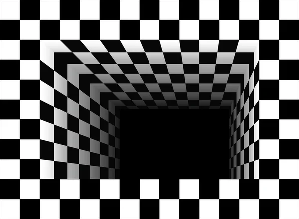 Black and white tunnel — Stock Vector