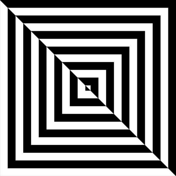 黑白正方形。光学错觉 — 图库矢量图片