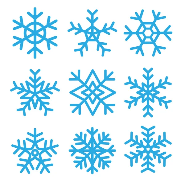 Copos de nieve set.vector ilustraciones — Archivo Imágenes Vectoriales