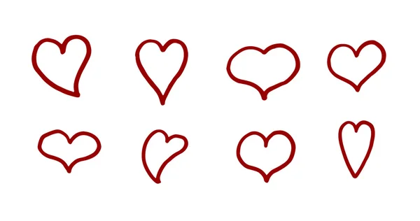 Elle çizilmiş kalp seti — Stok fotoğraf