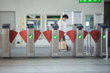Bangkok Tayland, 31 Aralık 2020: Bangkok, Tayland 'da gökyüzü treni girişi