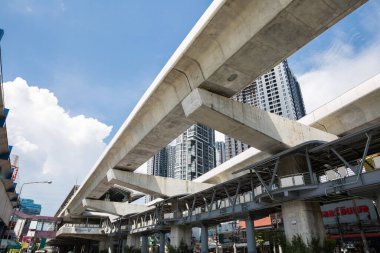 Bangkok Tayland, 18 Mayıs 2021: Bangkok, Tayland halkı için popüler BTS toplu taşıma sistemi