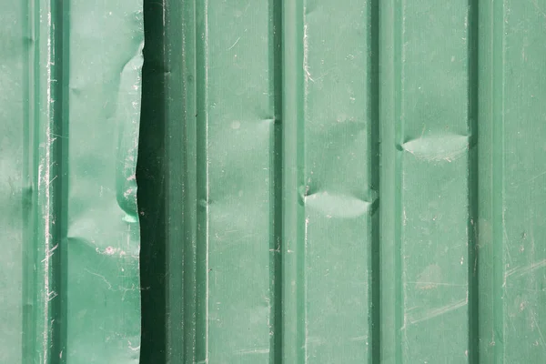 Modello Danneggiato Parete Verde Foglio Metallo Texture Sfondo — Foto Stock