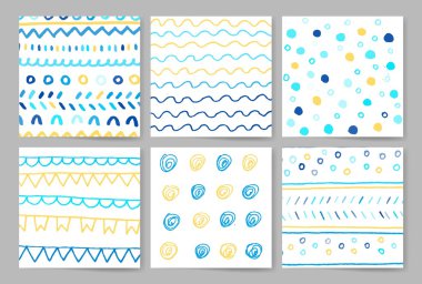 el çekilmiş vintage çiçek öğeleri.