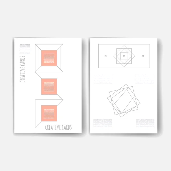 Set kartu Trendy Abstrak dengan Mystic Logos. Gaya Hipster Modern untuk Invitasi, Desain Kontemporer Bisnis. Elemen, Plakat, Flyer - Stok Vektor
